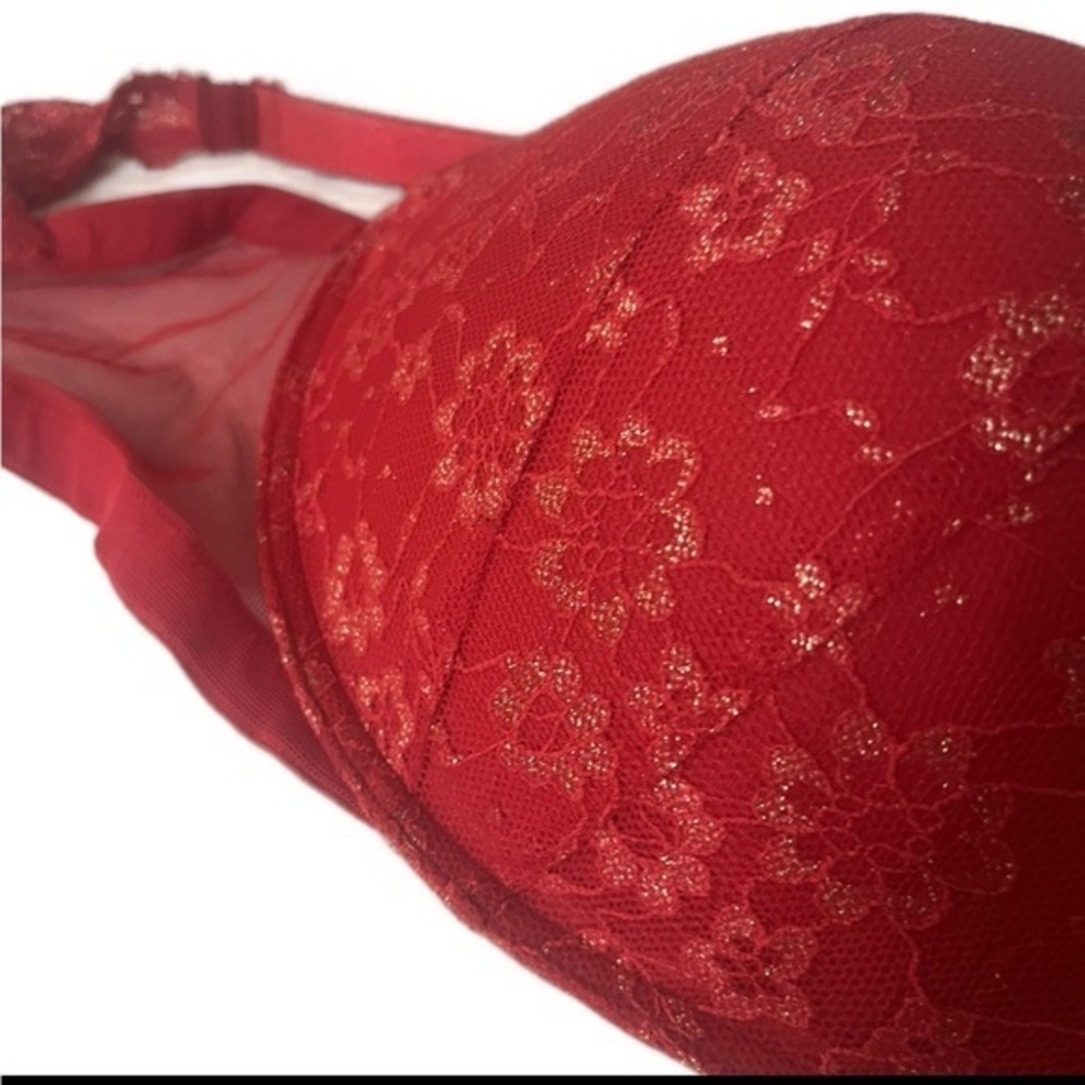38 DDD Victoria’s Secret Red Wireless Bra Gift Push Up Shimmer Women’s Bras 38F
